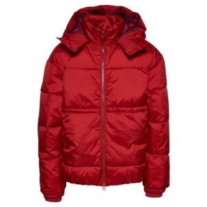 LCKR Red Full Zipper Winter Puffer Hooded Jacket For Men Size Medium